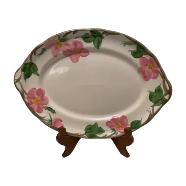 Vintage Franciscan Desert Rose Hand Decorated Oval Serving Platter