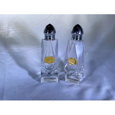 Elegant Vintage Crystal Salt Pepper Shakers Hand Cut Japan