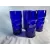 Set 4 Vintage Cobalt Blue Iced Tea Glasses Paden City Glass Company