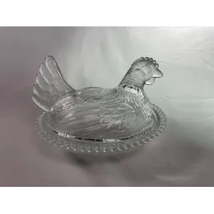 Crystal Glass Hen on a Nest from Indiana Glass Company #4423