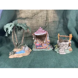 Studio Hummel Nativity Scene Set: Tent, Oasis, and Well Figurines BH - 2000 Edition Christmas Collectible